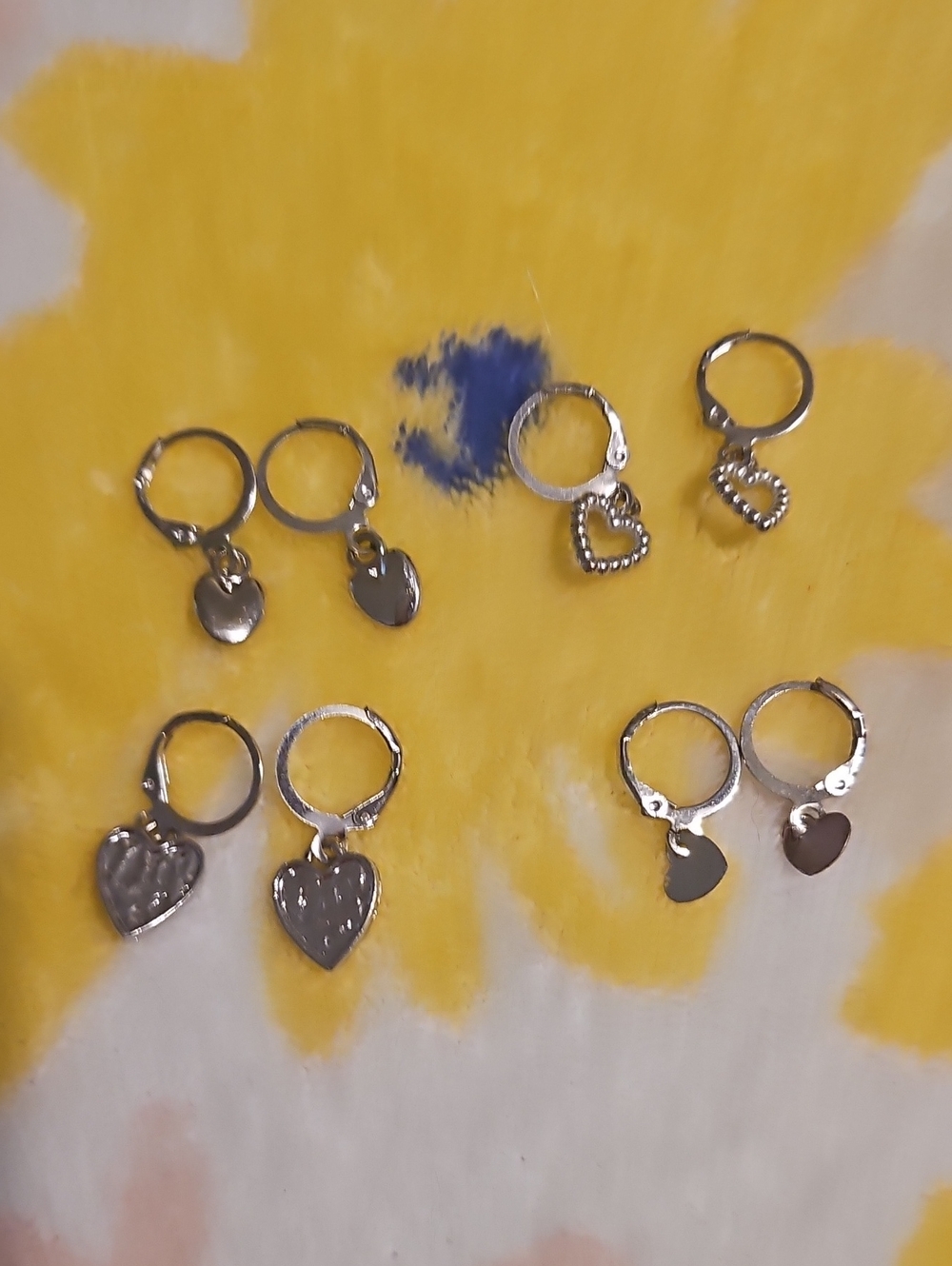 Sterling Silver Heart Charm Hoop Earrings - Women's Jewelry